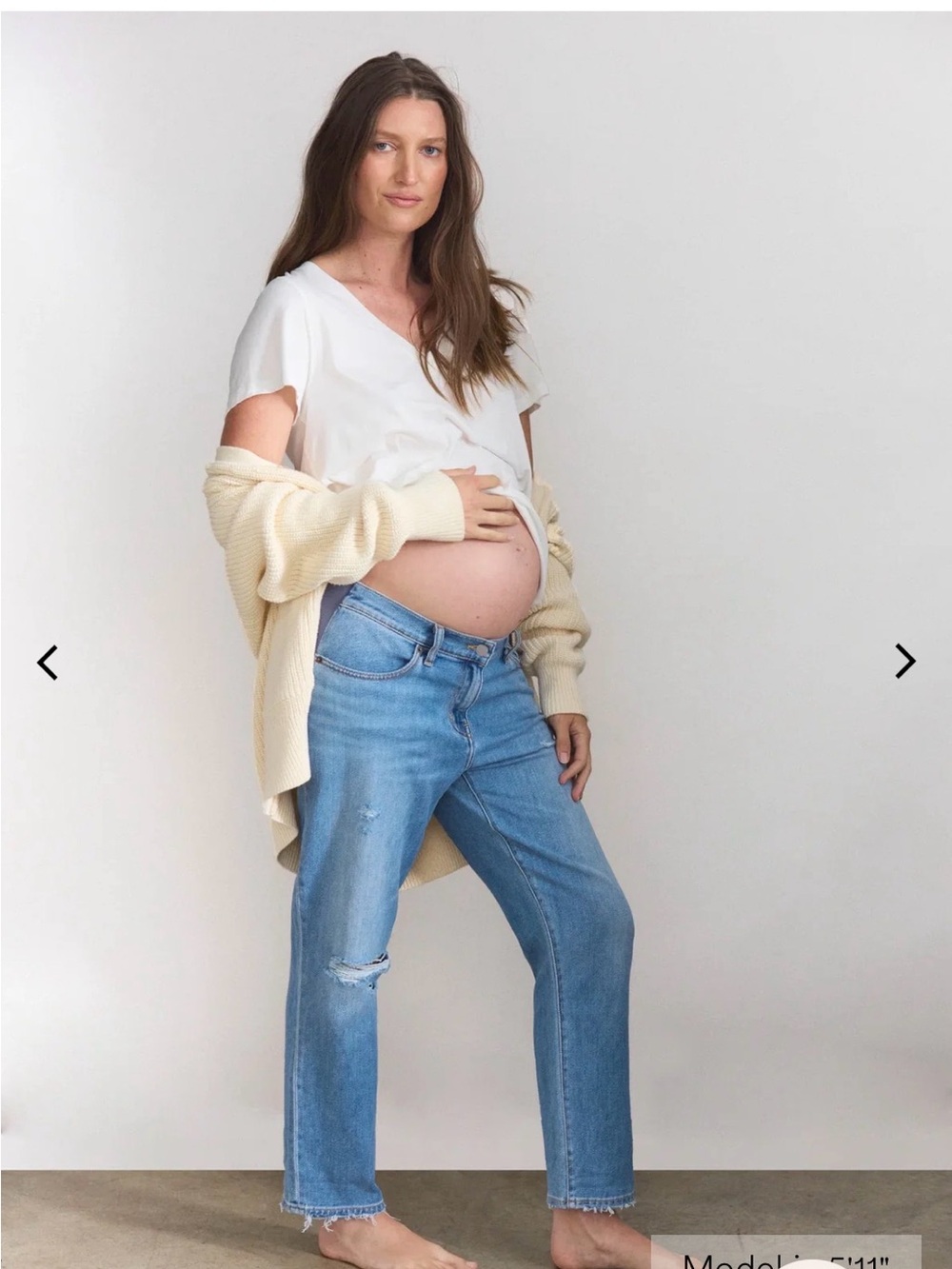 Hatch Light Blue Boyfriend Maternity Jeans 29